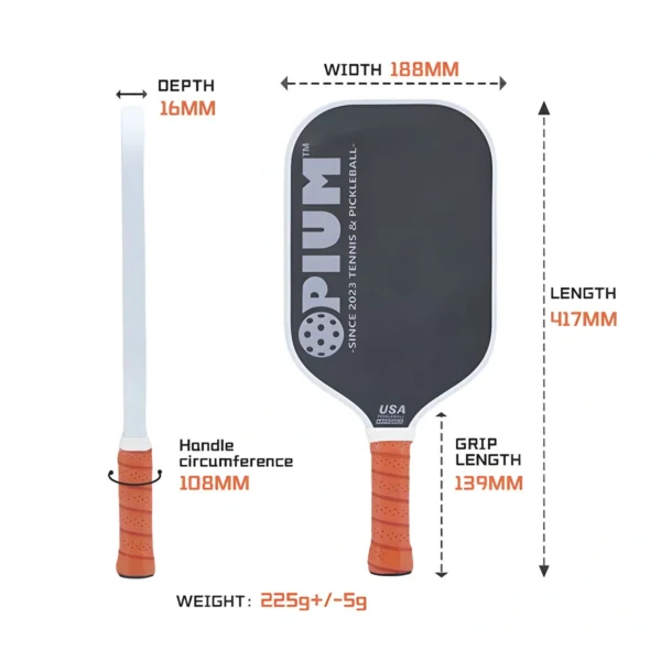 16mm Thermoformed Carbon Fiber Control Pickleball Paddle_VortexPaddle (1) 16mm Thermoformed Carbon Fiber Control Pickleball Paddle