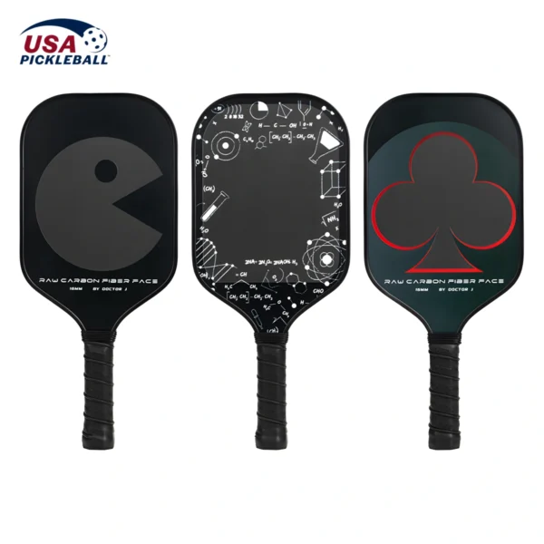 Power 16mm Thermoformed Raw Carbon Fiber Pickleball Paddle VortexPaddle