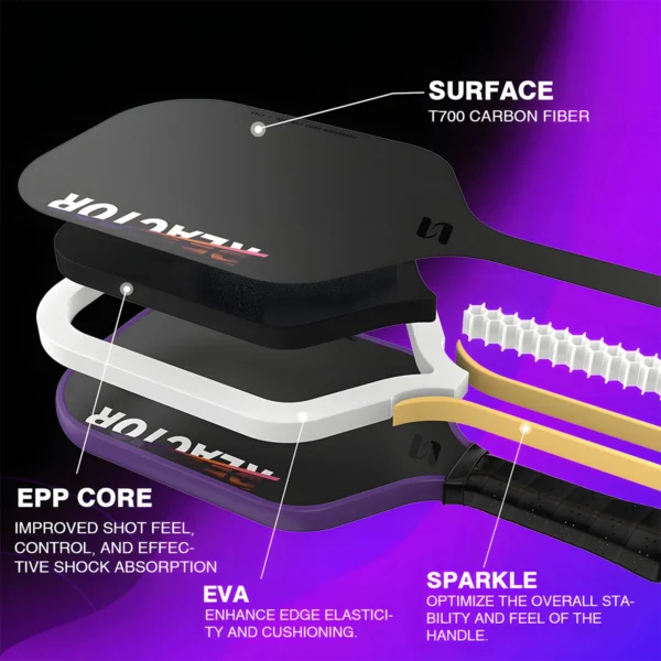 T700 Raw Carbon Fiber Pickleball Paddle for B2B, Institutional, and Custom Program Supply